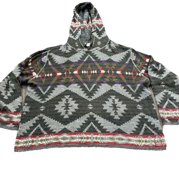 RALPH LAUREN Denim & Supply HOODIE KNIT AZTEC DESIGN XXL 2XL - Picture 1 of 7